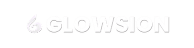 GlowSION logo in white text on a green background